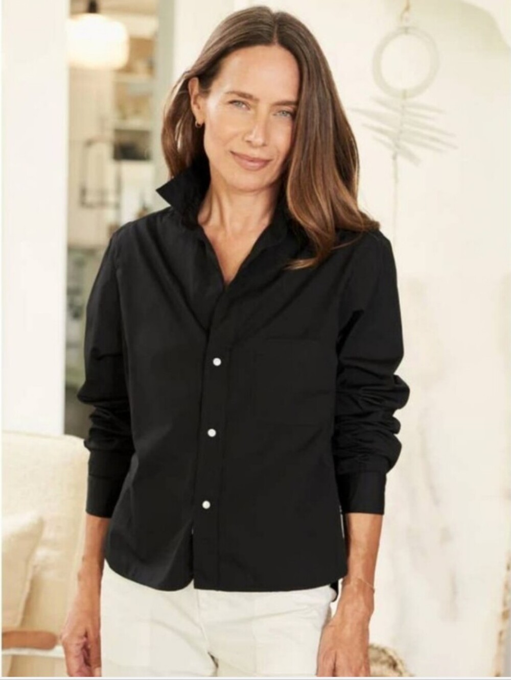 Frank & Eileen Black Silvio Button Up Shirt Collared Medium